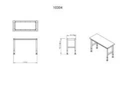 HBM Werkbank Met Massief Houten Blad, In Hoogte Verstelbaar, 122 Cm -Werkplaats Expert 10304 frame maten.jpg 1200x600 0feb5ebc88