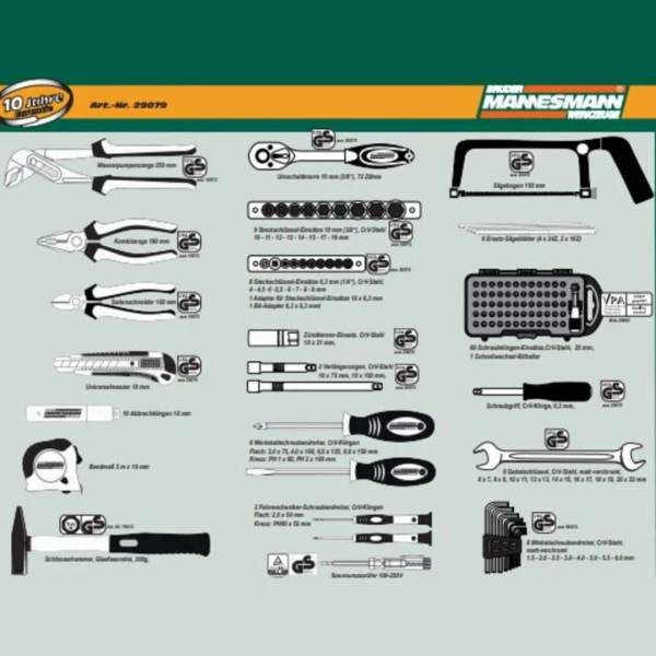Mannesman Gereedschapskoffer 133-delig 29079 3 Mannesman Gereedschapskoffer 133-delig 29079