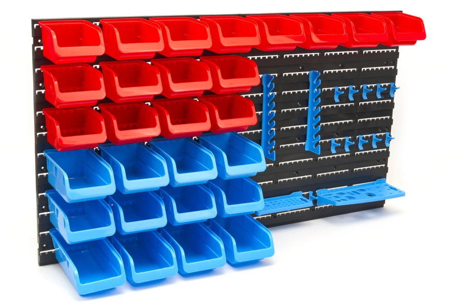 HBM Gereedschapswand Met Opbergrekken En Opbergbakken 43-delig 4 HBM Gereedschapswand Met Opbergrekken En Opbergbakken 43-delig - Afbeelding 2