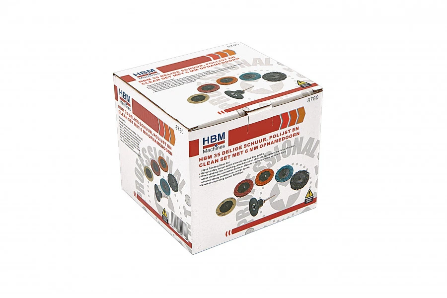 HBM 35 Delige Schuur, Polijst En Clean Set Met 6 Mm Opnamedoorn 4 HBM 35 Delige Schuur, Polijst En Clean Set Met 6 Mm Opnamedoorn - Afbeelding 2