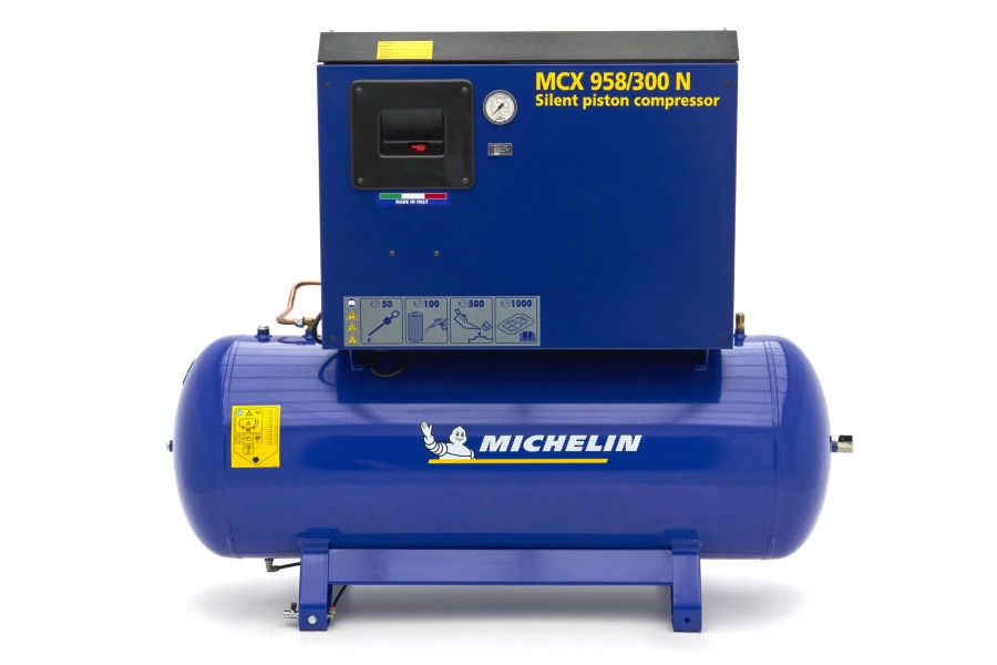 Michelin 7,5 PK 270 Liter Geluidgedempte Compressor MCX 958/300 N NW 3 Michelin 7,5 PK 270 Liter Geluidgedempte Compressor MCX 958/300 N NW