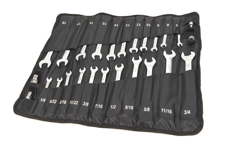 HBM Professionele Ring, Ratel, Steeksleutelset Metrische En Inch Maten 23-Delig 6 HBM Professionele Ring, Ratel, Steeksleutelset Metrische En Inch Maten 23-Delig - Afbeelding 4