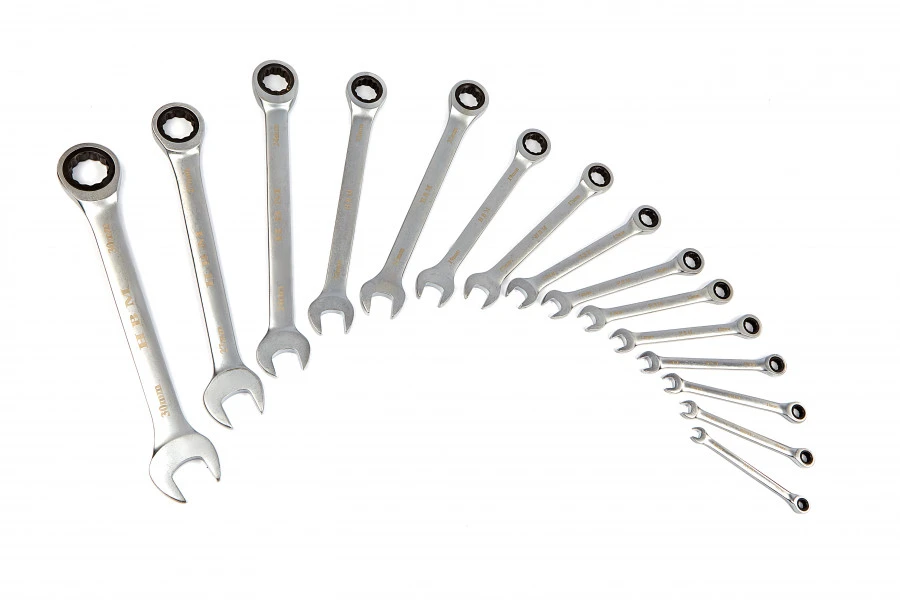 HBM 16 Delige Ring, Ratel, Steeksleutelset Voor Gereedschapswagen 3 HBM 16 Delige Ring, Ratel, Steeksleutelset Voor Gereedschapswagen