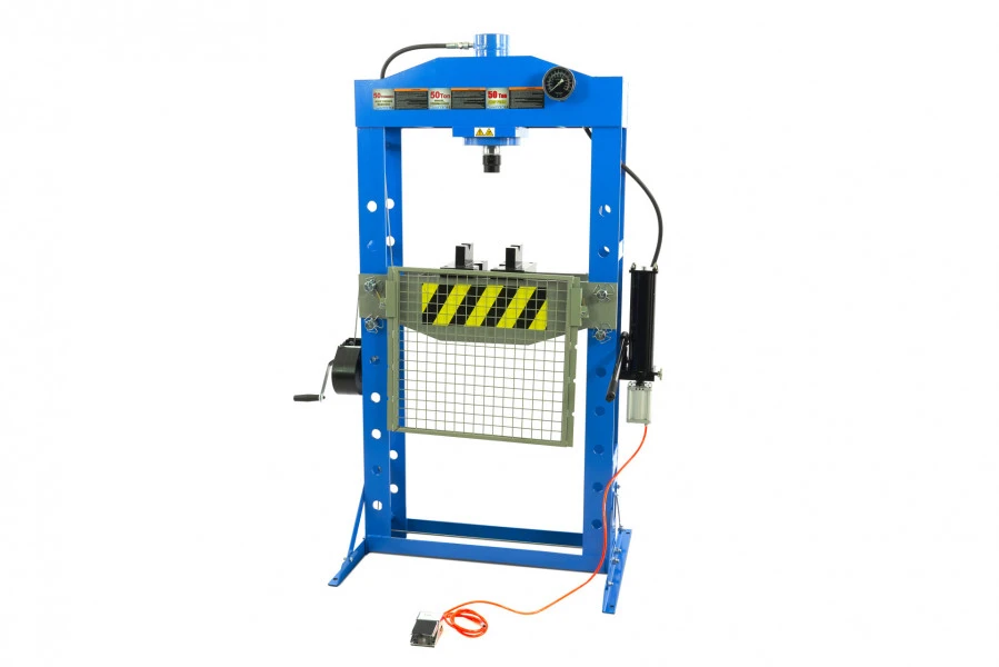 HBM 50 Ton Professionele Raamwerkpers, Werkplaatspers Met Veiligheidsrek 3 HBM 50 Ton Professionele Raamwerkpers, Werkplaatspers Met Veiligheidsrek