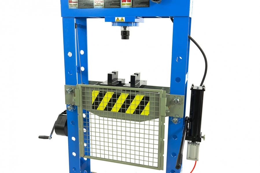 HBM 50 Ton Professionele Raamwerkpers, Werkplaatspers Met Veiligheidsrek 5 HBM 50 Ton Professionele Raamwerkpers, Werkplaatspers Met Veiligheidsrek - Afbeelding 3