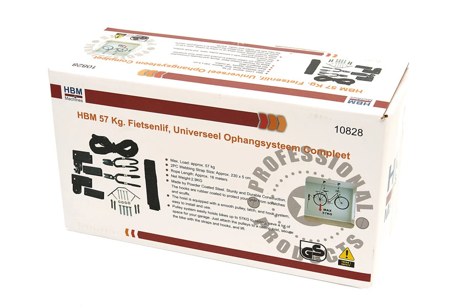 HBM 20 Kg. Fietsenlift , Universeel Ophangsysteem Compleet 11 HBM 20 Kg. Fietsenlift , Universeel Ophangsysteem Compleet - Afbeelding 9