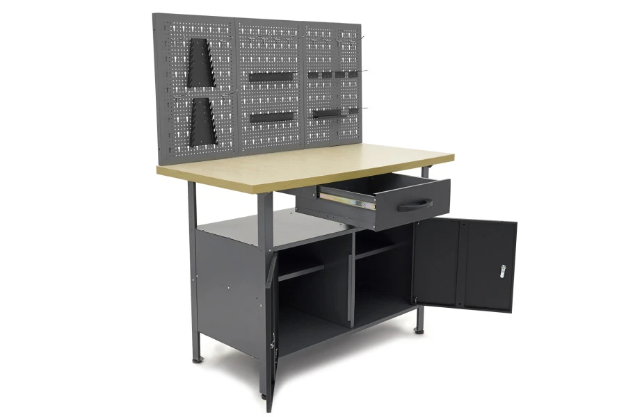 HBM Werkbank Met Deuren 120 X 60 X 145 Cm 8 HBM Werkbank Met Deuren 120 X 60 X 145 Cm - Afbeelding 6