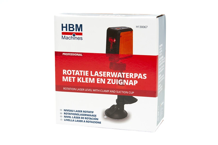 HBM Professionele Rotatie Laserwaterpas Set Met Klem En Zuignap - 7 Meter 12 HBM Professionele Rotatie Laserwaterpas Set Met Klem En Zuignap - 7 Meter - Afbeelding 10