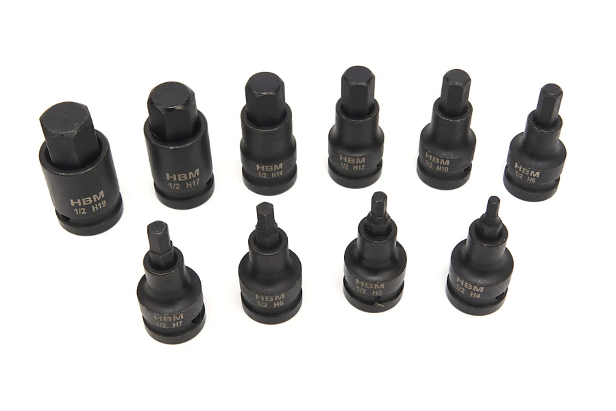 HBM Professionele 1/2 Inch Krachtdoppenset H4-H19 10-Delig 3 HBM Professionele 1/2 Inch Krachtdoppenset H4-H19 10-Delig