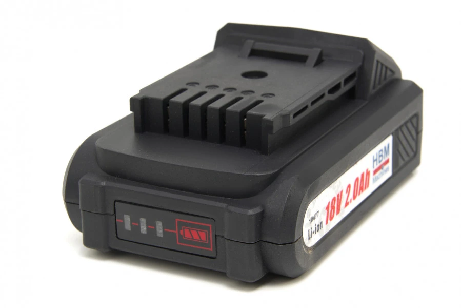 HBM 18 Volt 2.0 AH Accu Voor De HBM Professionele 150 Mm. Elektrische Mini Kettingzaag Op Accu Met 2 Accu`s 4 HBM 18 Volt 2.0 AH Accu Voor De HBM Professionele 150 Mm. Elektrische Mini Kettingzaag Op Accu Met 2 Accu`s - Afbeelding 2