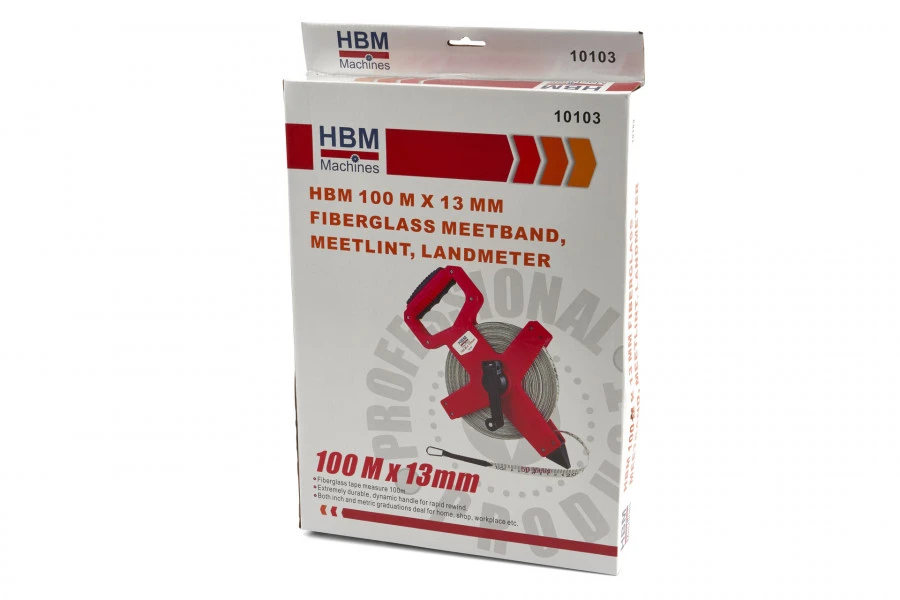 HBM 100 M X 13 Mm Fiberglass Meetband, Meetlint, Landmeter 9 HBM 100 M X 13 Mm Fiberglass Meetband, Meetlint, Landmeter - Afbeelding 7