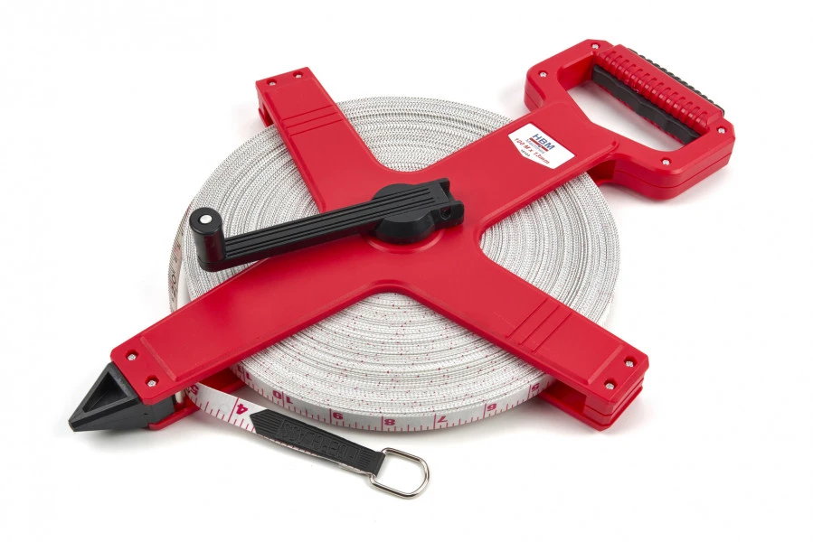 HBM 100 M X 13 Mm Fiberglass Meetband, Meetlint, Landmeter 3 HBM 100 M X 13 Mm Fiberglass Meetband, Meetlint, Landmeter