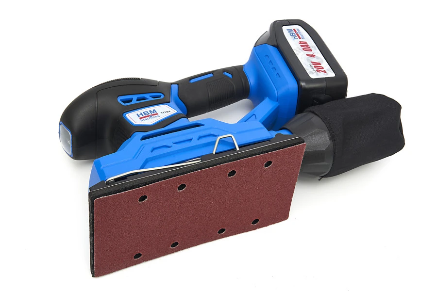 HBM Professionele 20 Volt 4,0AH Lion Vlakschuurmachine Inclusief 2 Lion Accu's En 15 Schuurvellen 9 HBM Professionele 20 Volt 4,0AH Lion Vlakschuurmachine Inclusief 2 Lion Accu's En 15 Schuurvellen - Afbeelding 7