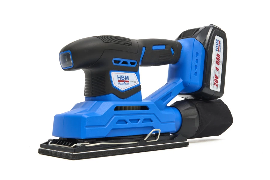 HBM Professionele 20 Volt 4,0AH Lion Vlakschuurmachine Inclusief 2 Lion Accu's En 15 Schuurvellen 6 HBM Professionele 20 Volt 4,0AH Lion Vlakschuurmachine Inclusief 2 Lion Accu's En 15 Schuurvellen - Afbeelding 4