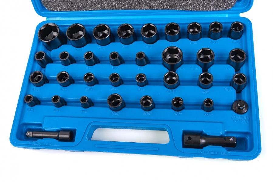 HBM 35 Delige Metrische En Engelse Krachtdoppenset 3 HBM 35 Delige Metrische En Engelse Krachtdoppenset