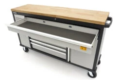 HBM Gereedschapswagen Met Houten Werkblad - 168 Cm - Grijs -Werkplaats Expert hbm 524 5.jpg 1200x600 d4cd6ebc88